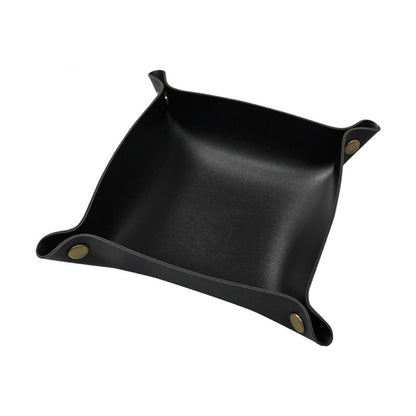 PU Leather Storage Box – Decorative Home Tray for Keys, Makeup & Desk Organization