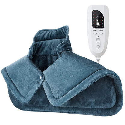 Electric Heating Shawl with 6-Speed Temperature Control – Soft Plush Warming Blanket with 4-Timer Settings, Comfortable Warm Compress for Relaxation and Daily Use