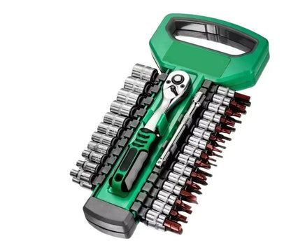 Comprehensive Socket Sleeve Wrench Set – Auto Repair Ratchet Spanner Kit with 1/4, 3/8, 1/2 Drive Sizes for Multi-Purpose Use