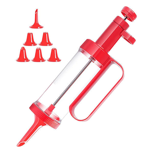 Cake Decorating Gun Kit – Cupcake Icing and Piping Tool with 6 Interchangeable Tips, Easy-to-Use Plastic Baking Kit for Cookies, Pastries, and Cake Decoration