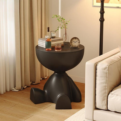 Creative Side End Table Edge Table – Flat-Head Bedside Multifunctional Sofa Side Table, Minimalist Coffee Tray for Small Spaces