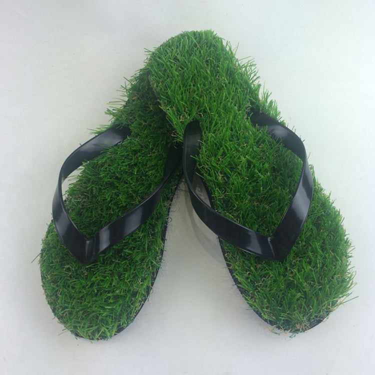 Grass-Style Summer Flip Flops – Unisex Beach Sandals with Realistic Lawn Texture for Outdoor Casual and Poolside Wear
