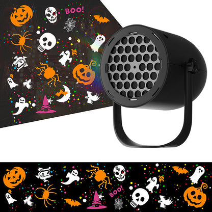 Halloween Pumpkin LED Projector – USB Powered Rotating Night Light with Snowflake Patterns for Holiday Parties and Room Decor