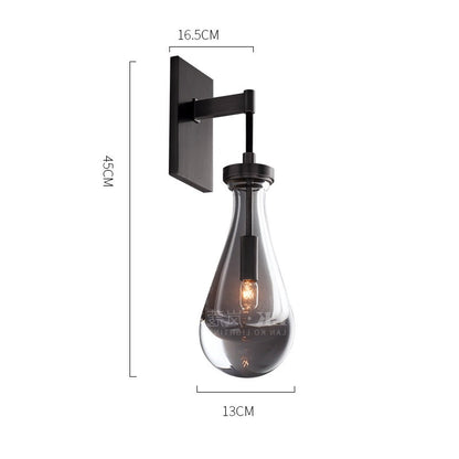 Crystal LED Wall Light – Elegant Water Droplet Design with Copper Finish, Nordic Wandlamp for Bedrooms, Living Rooms, Bathrooms, and Beside Mirrors