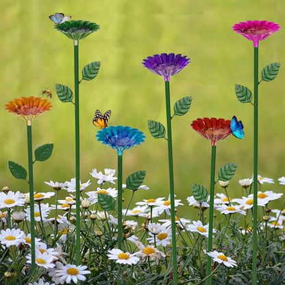 Bee and Butterfly Watering Station Set – 3-Piece Metal Garden Feeder Cups with Flower Shape and Butterfly Bath for Pollinator-Friendly Outdoor Decor