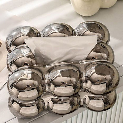 Ceramic Cloud Shaped Facial Tissue Holder – Non-Slip Tissue Box Cover and Dispenser for Living Room, Bathroom, and Kitchen Countertop
