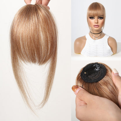 Clip-On Human Hair Bangs – Natural Black Wispy Fringe Air Bangs for Women’s Daily Hairstyling, Easy to Apply Non-Slip Hair Extensions
