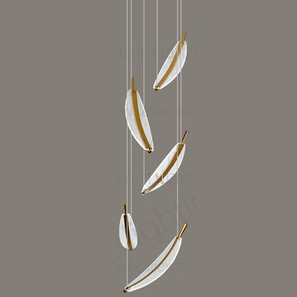 Modern LED Spiral Chandelier – Loft-Inspired Pendant Light for Villa Living Room, Staircase, or Duplex Indoor Decoration