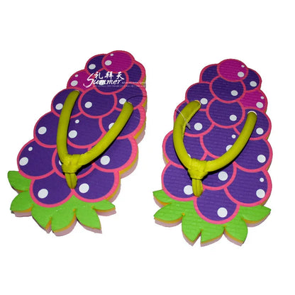 Cute Summer Fruit Flip Flops – Colorful Cartoon Pattern Non-Slip Beach Sandals for Women and Kids Summer Comfort Wear
