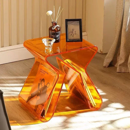 Acrylic Transparent Side Table – Minimalist Home Coffee & Sofa Table for Living Room or Bedroom