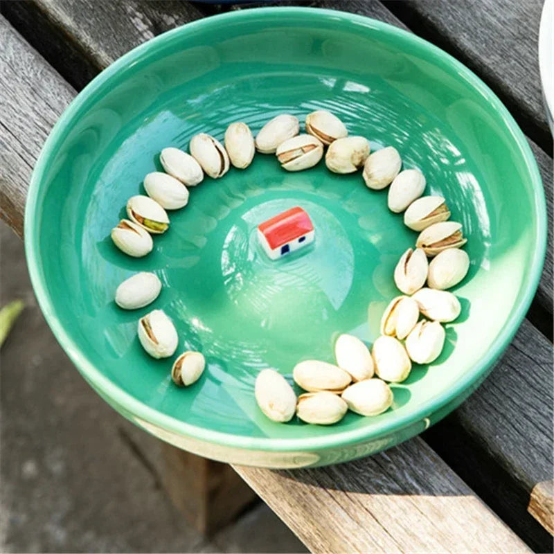 Handmade Porcelain Plate – Creative Three-Dimensional Water Bowl for Home Dining & Decoration