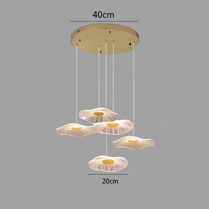 Nordic Modern Lotus Leaf Pendant Lamp – Height Adjustable Luxury Lighting Fixture for Villas, Dining Rooms, Living Spaces, Bars, or Hotel Interiors