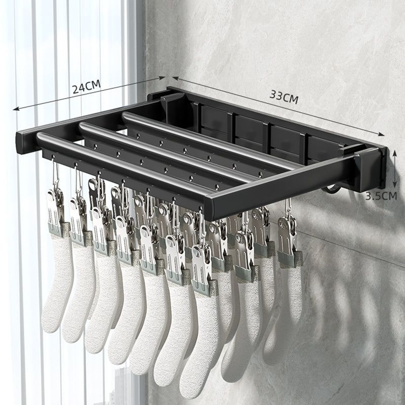 Three-Fold Clothes Drying Rack – Large Laundry Organizer with Rods, Clips for Pants, Towels, Gloves; Space-Saving Design for Indoor or Outdoor Drying