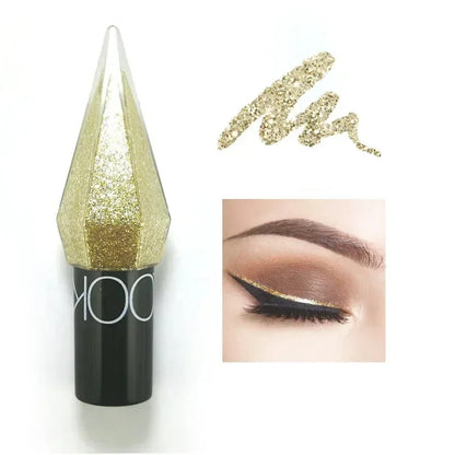 Diamond Shiny Eyeliners & Eyeshadow - Waterproof Glitter Liquid Eye Makeup in Silver and Rose Gold for Sparkling Eye Beauty