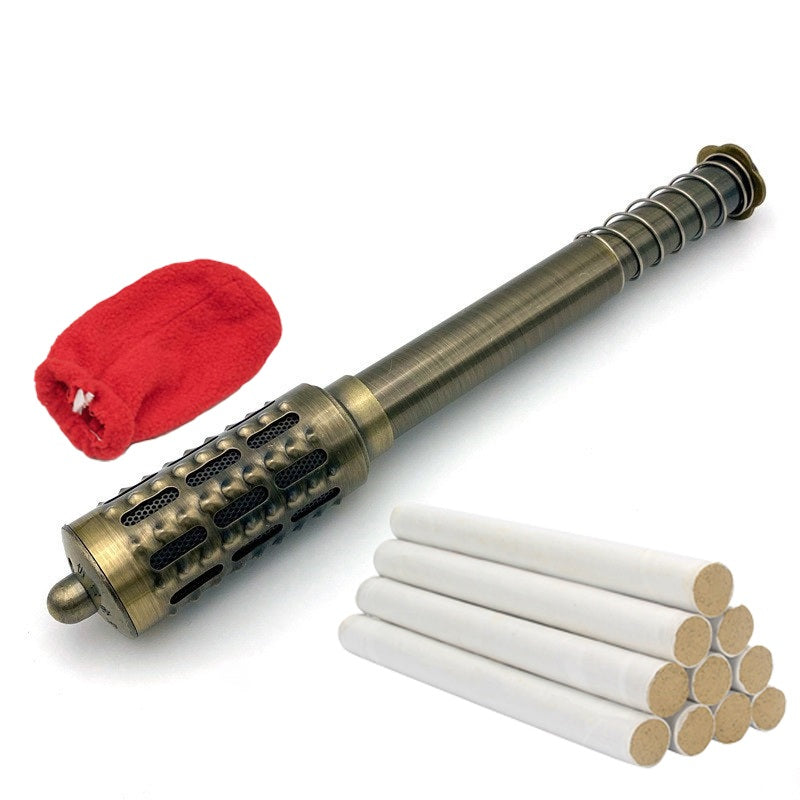 Copper Moxibustion Tool – Handheld Moxa Stick Burner with Rotating Massager for Acupoint Warming, Meridian Therapy, Stress Relief, and Natural Massage Health Care