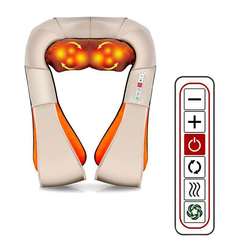 Electric Shiatsu U-Shape Massage Shawl – Heated Infrared Kneading Neck, Back & Shoulder Massager for Deep Relaxation and Pain Relief