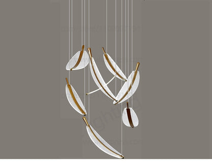 Modern LED Spiral Chandelier – Loft-Inspired Pendant Light for Villa Living Room, Staircase, or Duplex Indoor Decoration