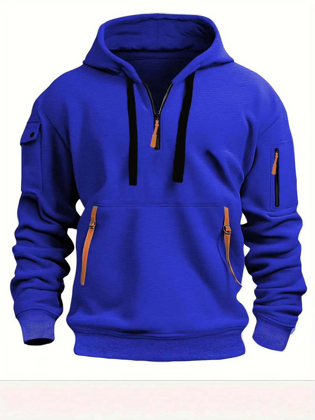 Men’s Half-Zip Hoodie – Multi-Pocket Pullover Sweatshirt for Sports, Travel & Casual Everyday Comfort