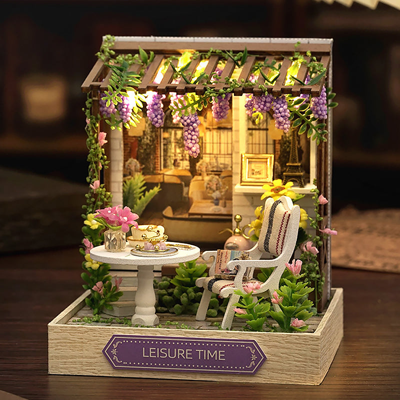 DIY Miniature Butter House Kit – 3D Puzzle with Furniture & Flowers, Handmade Assembly Model for Bedroom Décor