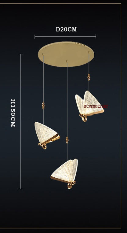Romantic Butterfly LED Chandelier – High-End Modern Lighting for Restaurants, Villas, Bedrooms, and Staircases with Stunning Nordic-Inspired Luxury Design