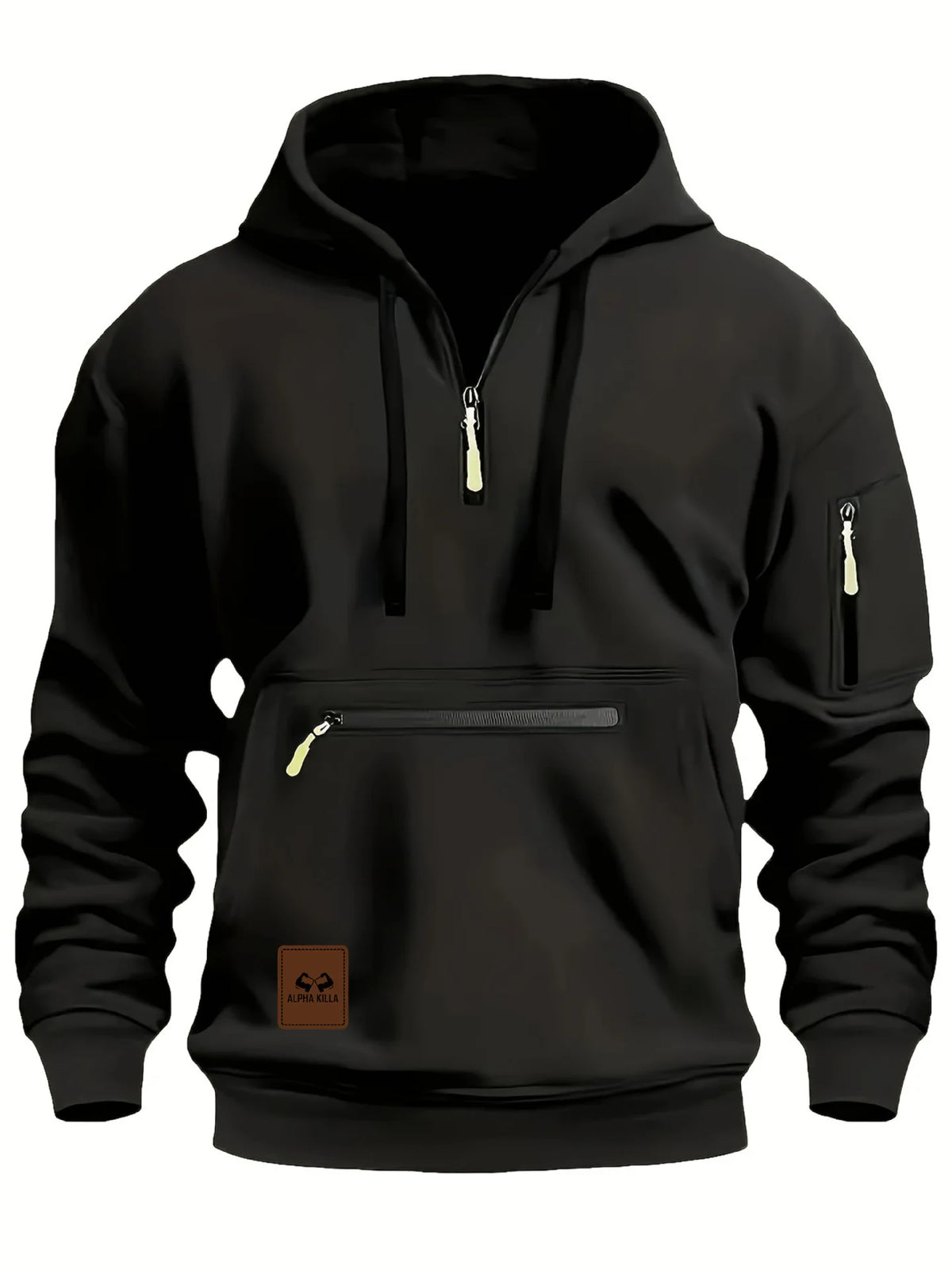 Men’s Half-Zip Hoodie – Multi-Pocket Pullover Sweatshirt for Sports, Travel & Casual Everyday Comfort