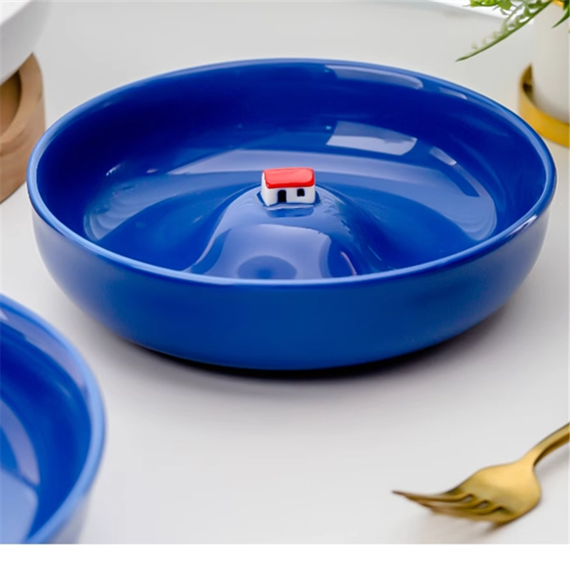 Handmade Porcelain Plate – Creative Three-Dimensional Water Bowl for Home Dining & Decoration