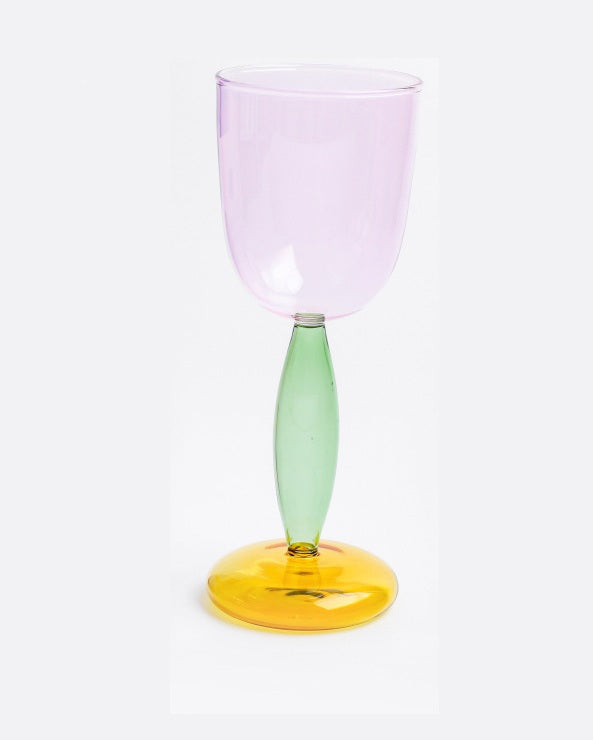 Color-Block Glass Cups – High Borosilicate Spherical Drinkware for Wine, Tea & Cold Beverages