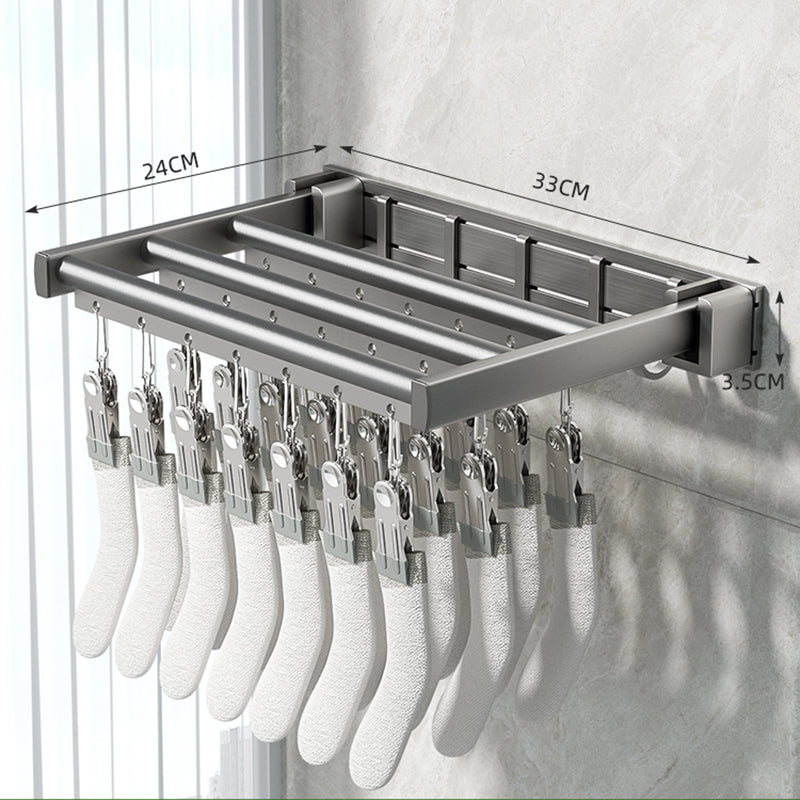 Three-Fold Clothes Drying Rack – Large Laundry Organizer with Rods, Clips for Pants, Towels, Gloves; Space-Saving Design for Indoor or Outdoor Drying