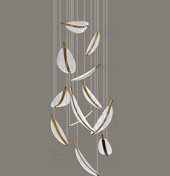 Modern LED Spiral Chandelier – Loft-Inspired Pendant Light for Villa Living Room, Staircase, or Duplex Indoor Decoration