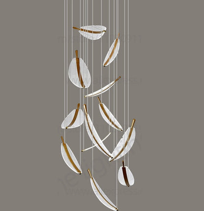 Modern LED Spiral Chandelier – Loft-Inspired Pendant Light for Villa Living Room, Staircase, or Duplex Indoor Decoration