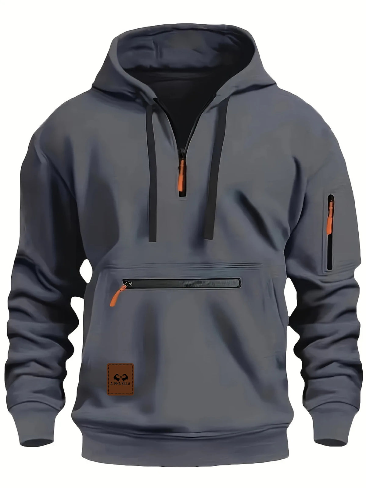 Men’s Half-Zip Hoodie – Multi-Pocket Pullover Sweatshirt for Sports, Travel & Casual Everyday Comfort