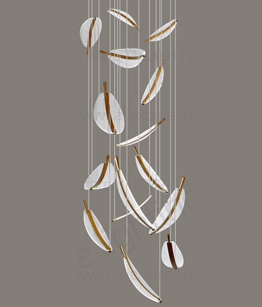 Modern LED Spiral Chandelier – Loft-Inspired Pendant Light for Villa Living Room, Staircase, or Duplex Indoor Decoration