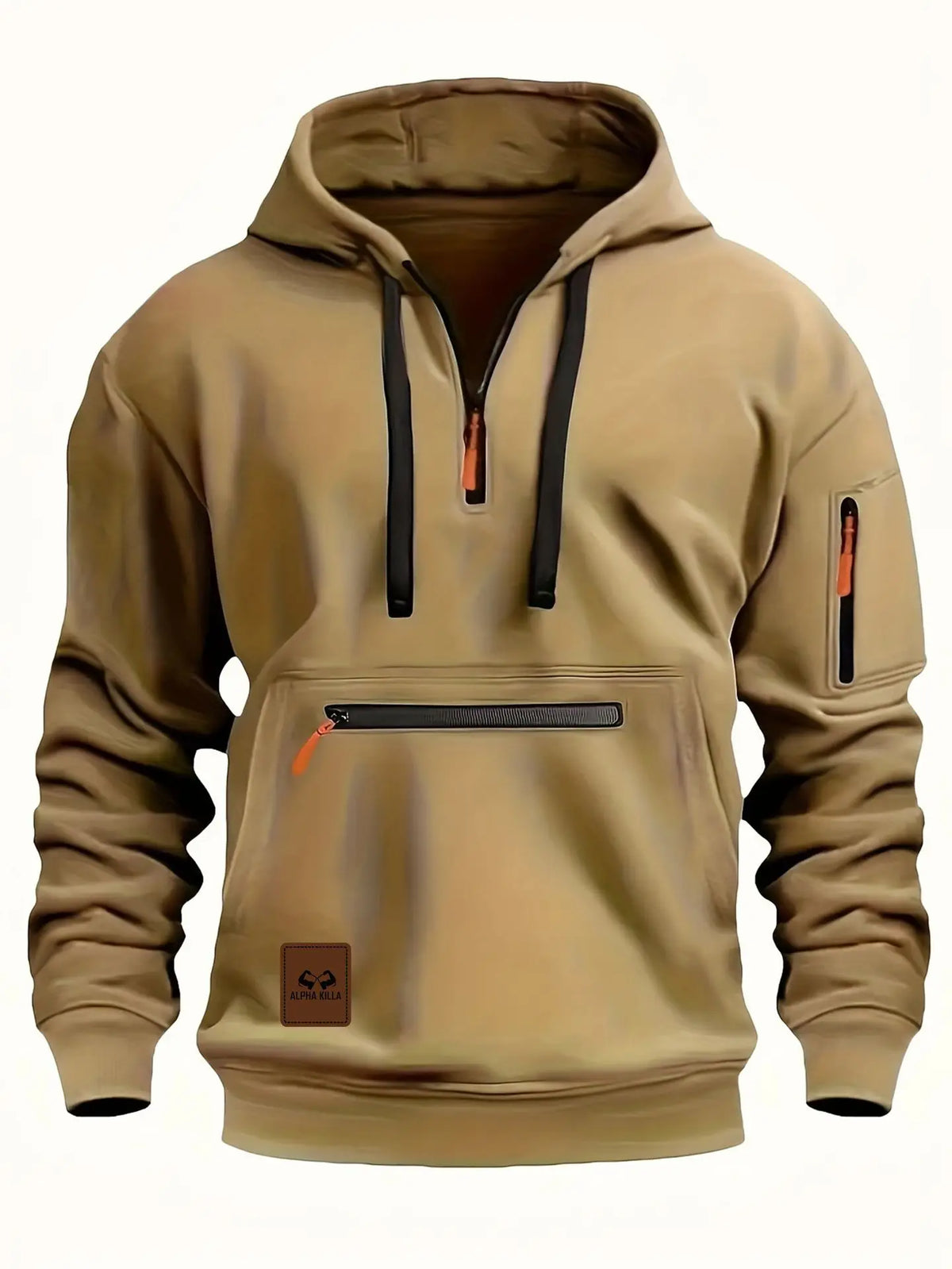 Men’s Half-Zip Hoodie – Multi-Pocket Pullover Sweatshirt for Sports, Travel & Casual Everyday Comfort