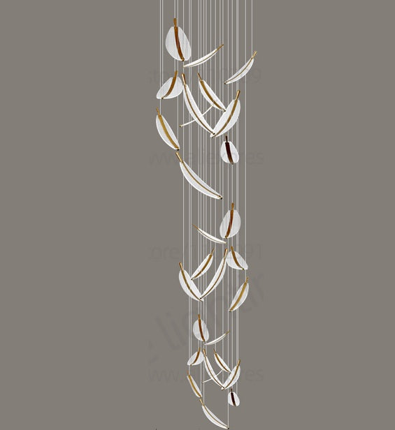 Modern LED Spiral Chandelier – Loft-Inspired Pendant Light for Villa Living Room, Staircase, or Duplex Indoor Decoration