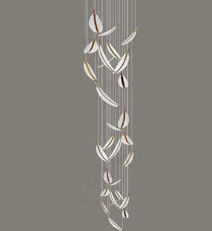 Modern LED Spiral Chandelier – Loft-Inspired Pendant Light for Villa Living Room, Staircase, or Duplex Indoor Decoration