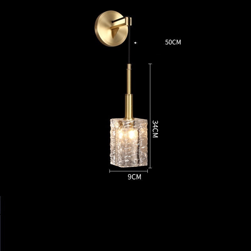 Crystal LED Wall Light – Elegant Water Droplet Design with Copper Finish, Nordic Wandlamp for Bedrooms, Living Rooms, Bathrooms, and Beside Mirrors