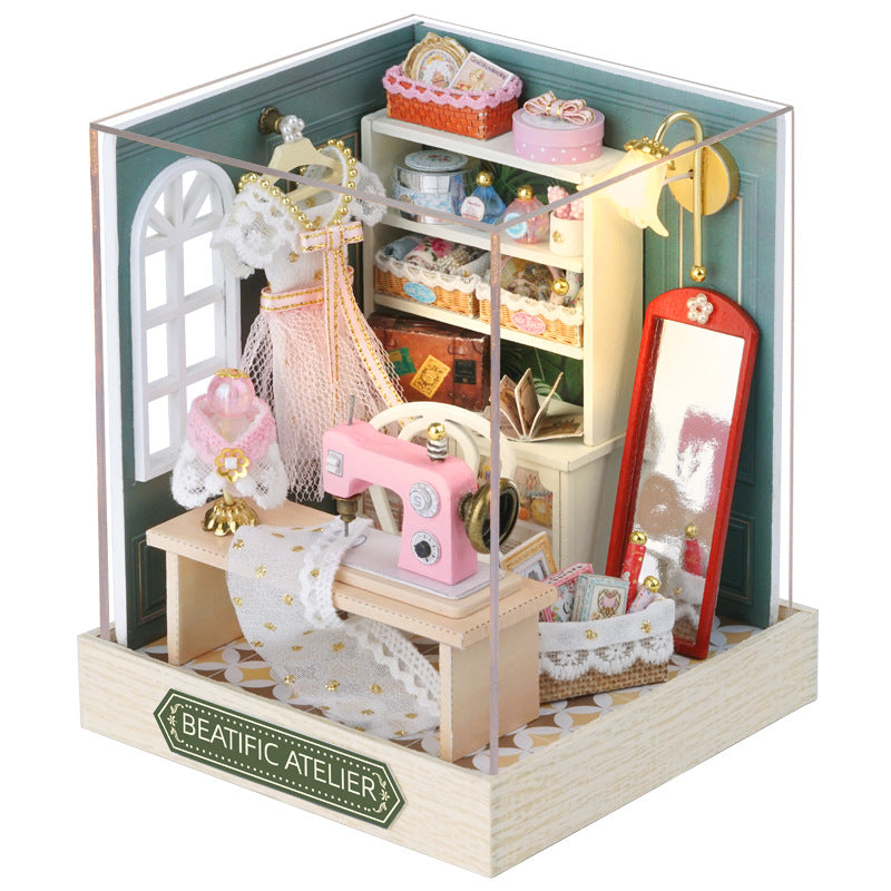DIY Miniature Butter House Kit – 3D Puzzle with Furniture & Flowers, Handmade Assembly Model for Bedroom Décor