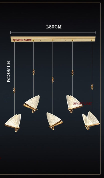 Romantic Butterfly LED Chandelier – High-End Modern Lighting for Restaurants, Villas, Bedrooms, and Staircases with Stunning Nordic-Inspired Luxury Design