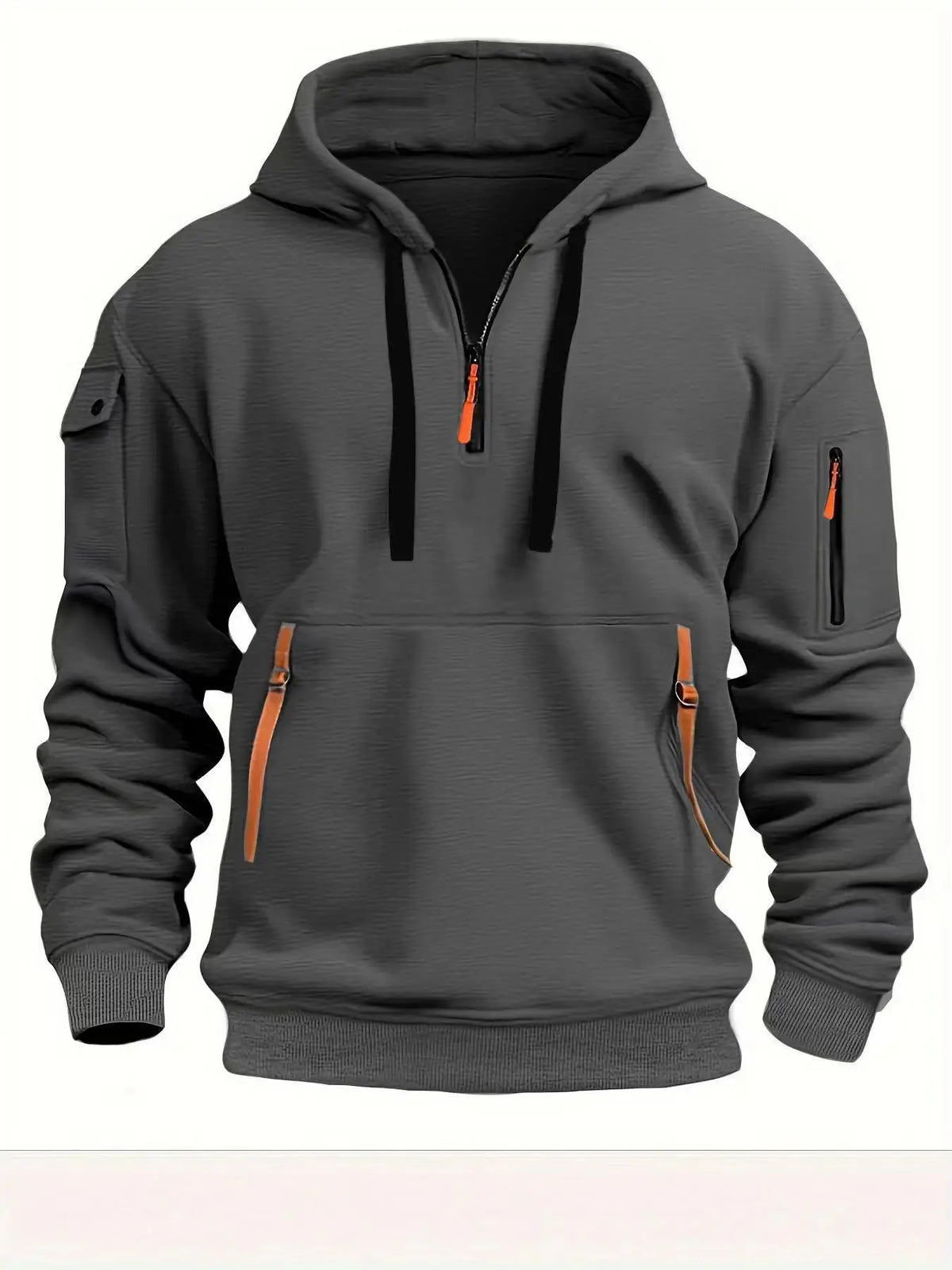Men’s Half-Zip Hoodie – Multi-Pocket Pullover Sweatshirt for Sports, Travel & Casual Everyday Comfort