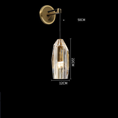 Crystal LED Wall Light – Elegant Water Droplet Design with Copper Finish, Nordic Wandlamp for Bedrooms, Living Rooms, Bathrooms, and Beside Mirrors