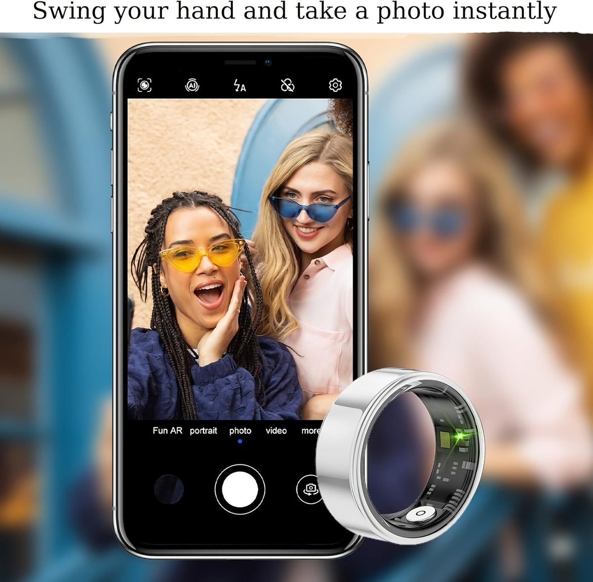 Smart Fitness Tracking Ring – Sleek Wearable for Steps, Sleep, Calories, and Activity Monitoring, Compatible with iPhone & Android Devices