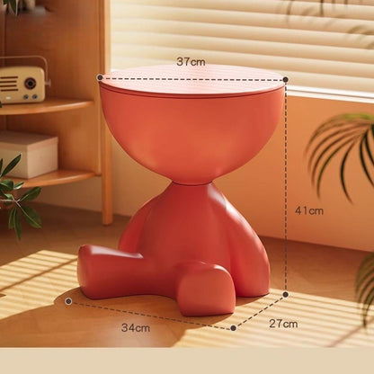 Creative Side End Table Edge Table – Flat-Head Bedside Multifunctional Sofa Side Table, Minimalist Coffee Tray for Small Spaces