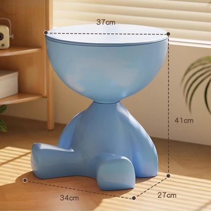 Creative Side End Table Edge Table – Flat-Head Bedside Multifunctional Sofa Side Table, Minimalist Coffee Tray for Small Spaces