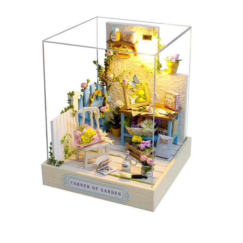 DIY Miniature Butter House Kit – 3D Puzzle with Furniture & Flowers, Handmade Assembly Model for Bedroom Décor