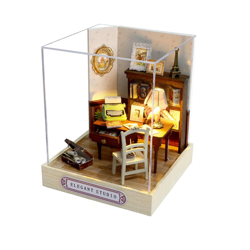 DIY Miniature Butter House Kit – 3D Puzzle with Furniture & Flowers, Handmade Assembly Model for Bedroom Décor
