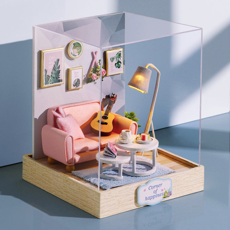 DIY Miniature Butter House Kit – 3D Puzzle with Furniture & Flowers, Handmade Assembly Model for Bedroom Décor