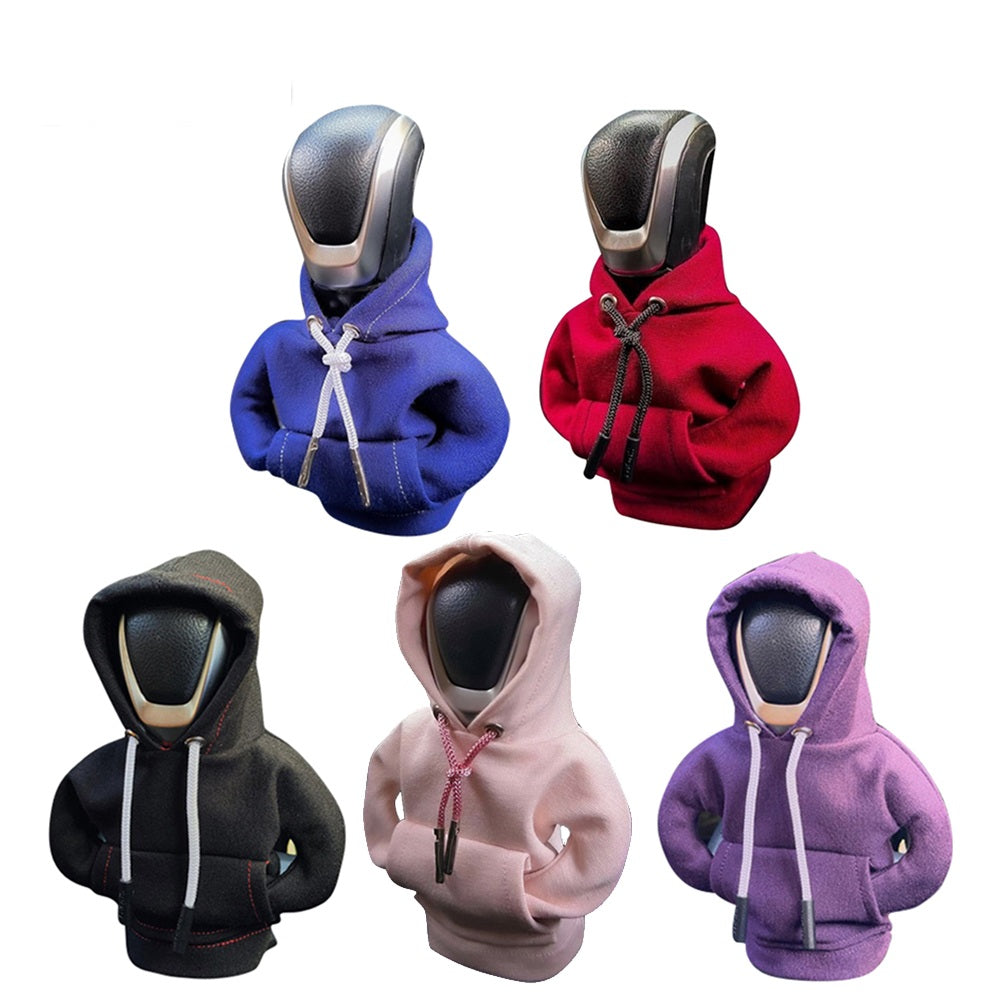 Car Gear Shift Knob Hoodie Cover – Manual & Automatic Gear Lever Decoration Hoodies for Car Interior Styling