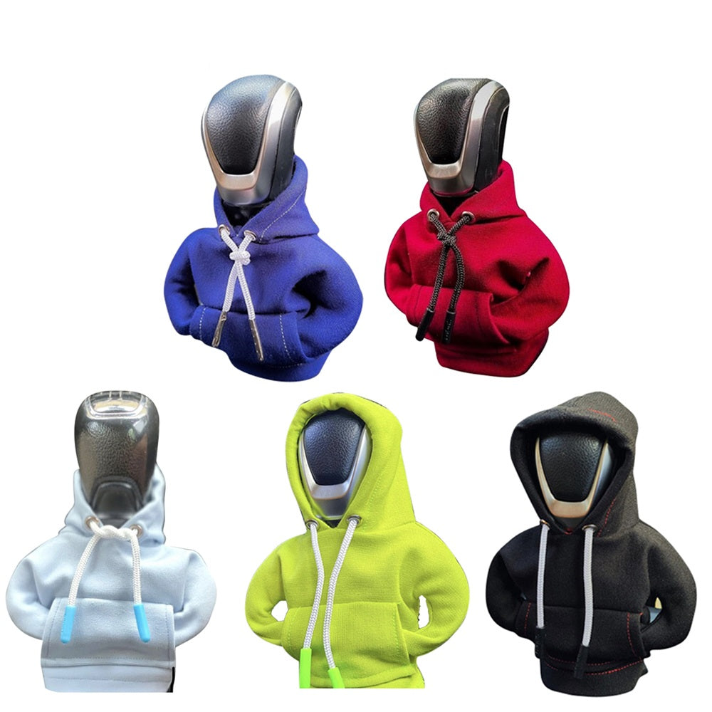 Car Gear Shift Knob Hoodie Cover – Manual & Automatic Gear Lever Decoration Hoodies for Car Interior Styling
