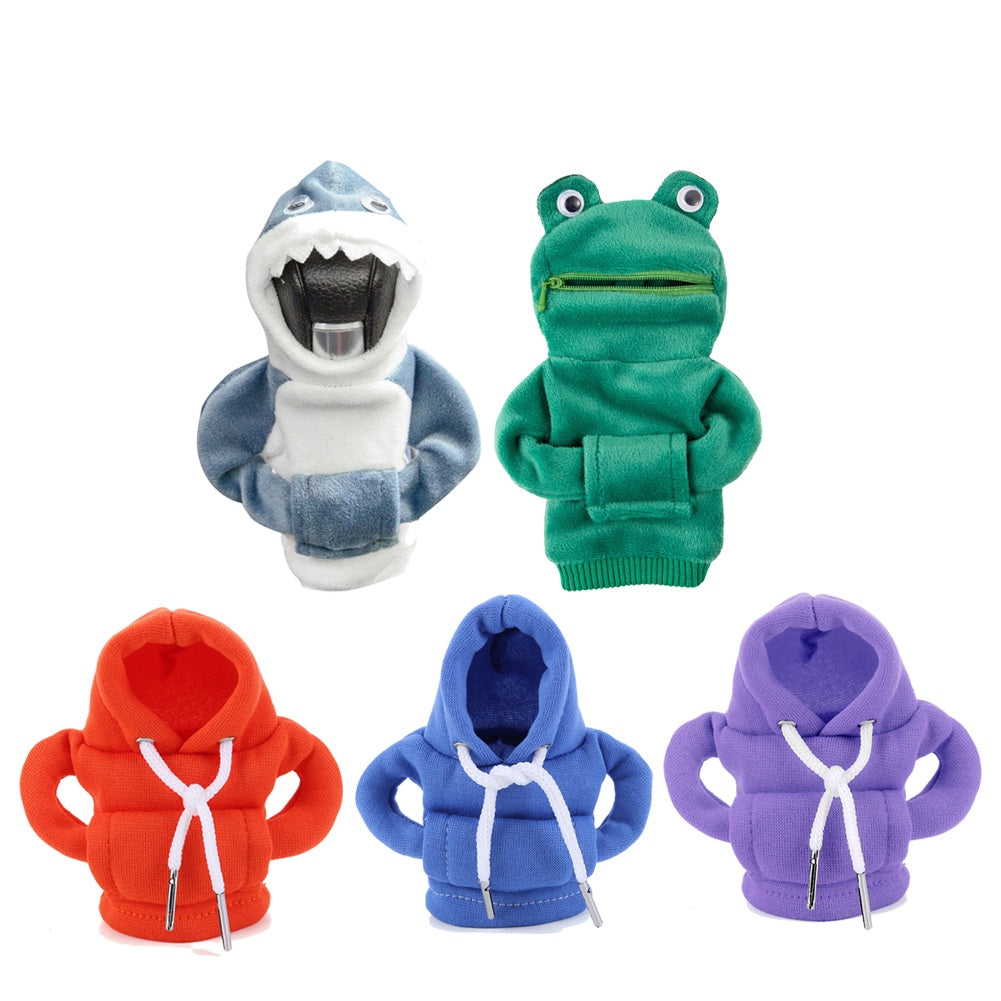 Car Gear Shift Knob Hoodie Cover – Manual & Automatic Gear Lever Decoration Hoodies for Car Interior Styling