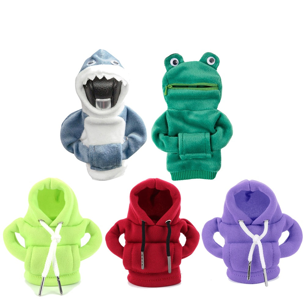 Car Gear Shift Knob Hoodie Cover – Manual & Automatic Gear Lever Decoration Hoodies for Car Interior Styling